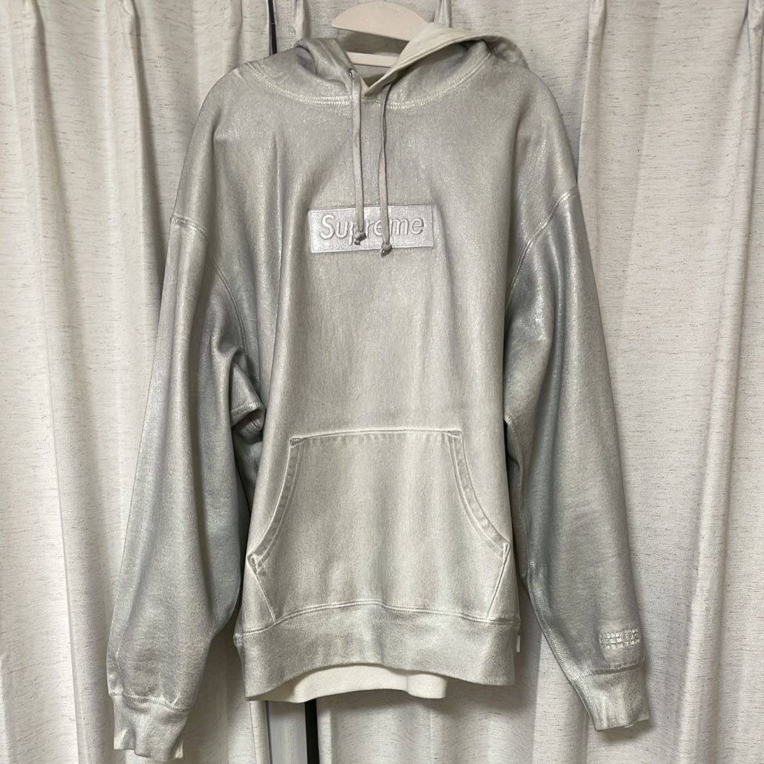 Supreme x MM6 Maison Margiela Foil Box Logo Hooded Sweatshirt "White"
