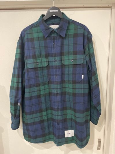 Wtaps Deck / LS / Cotton. Flannel. Textile. Crst "Green"