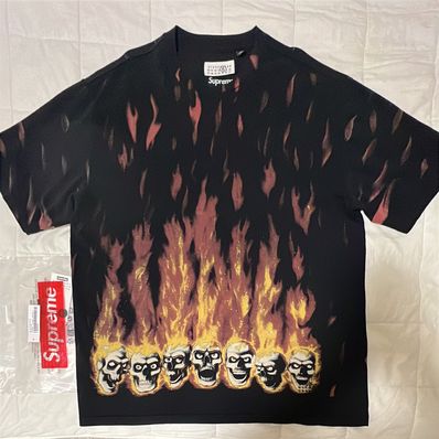 Supreme x MM6 Maison Margiela Liquid Blue Oversized Tee "Black"