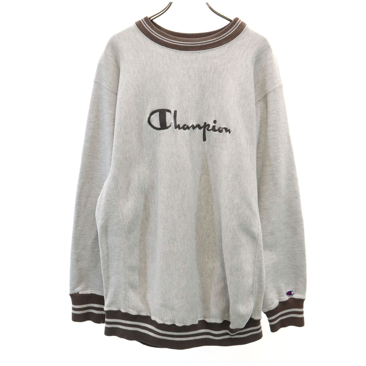 Champion チャンピオン 90s USA製 オールド 刺繍タグ 長袖 リバースウィーブ スウェット トレーナー XL グレー
