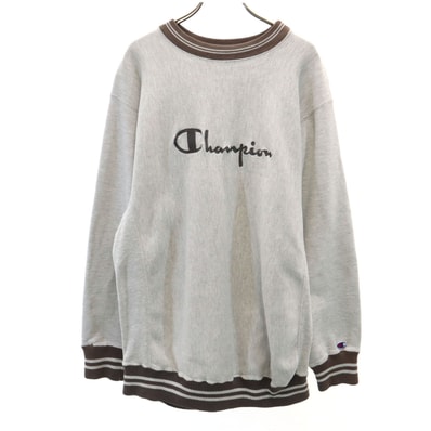 Champion チャンピオン 90s USA製 オールド 刺繍タグ 長袖 リバースウィーブ スウェット トレーナー XL グレー