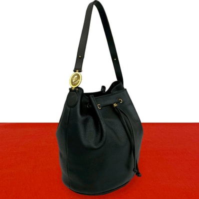 Christian Dior ディオール ロゴ 金具 レザー ショルダーバッグ ブラック
04762