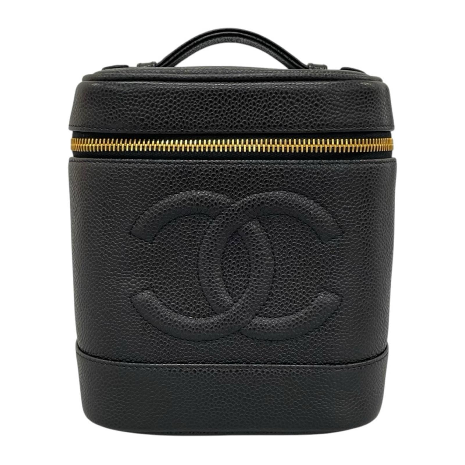 シャネル バニティ ココマーク ハンドバッグ キャビアスキン A01998 ブラック レディース CHANEL 中古