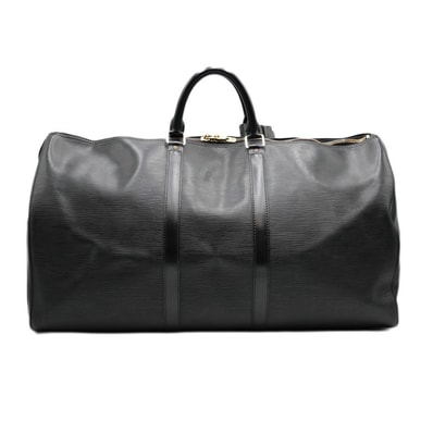 LOUIS VUITTON(ルイヴィトン)キーポル55 ヴィンテージ ボストンバッグ トラベルバッグ 旅行バッグ エピ レザー ノワール ブラック 黒 ゴールド金具 大容量 メンズ レディース ユニセックス【中古】