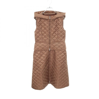 フォクシー FOXEY GROVE フード付き 中綿 ロングジレ 衣料品 アウター ナイロン レディース ブラウン系 43973 【中古】