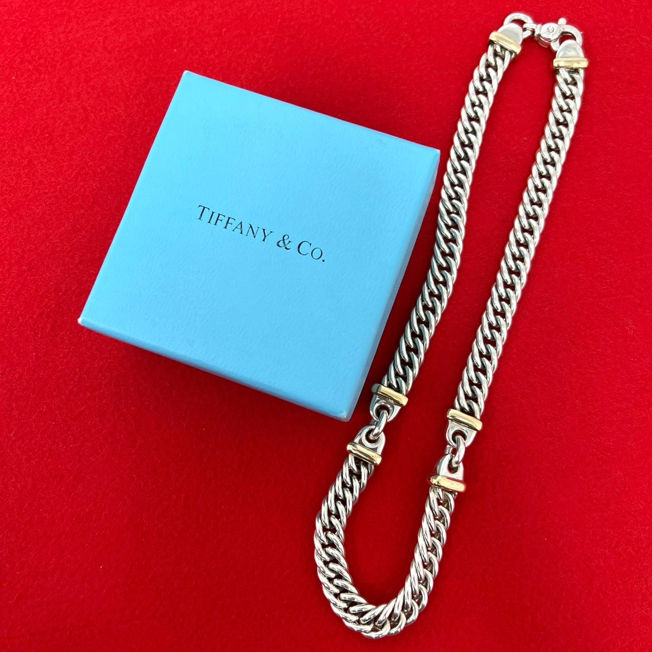TIFFANY&Co. ティファニー ロープチェーン ネックレス シルバー925 K18イエローゴールド ネックレス シルバー
 71222