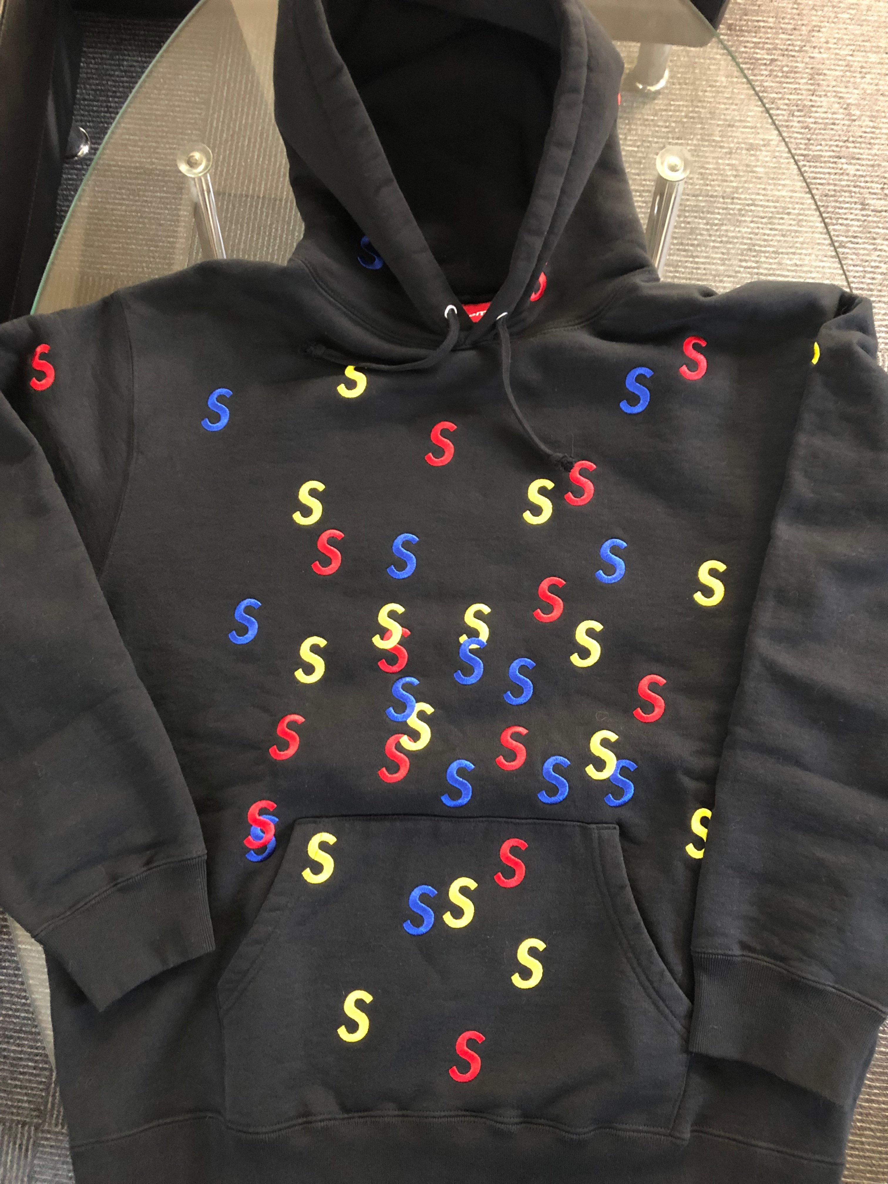 Supreme Embroidered S Hooded Sweatshirt "Black"