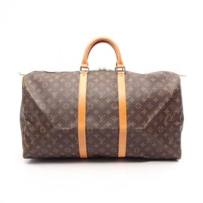 ルイ・ヴィトン LOUIS VUITTON キーポル55 モノグラム ボストンバッグ バッグ PVCコーティングキャンバス レザー メンズ レディース ブラウン系 M41424 【中古】