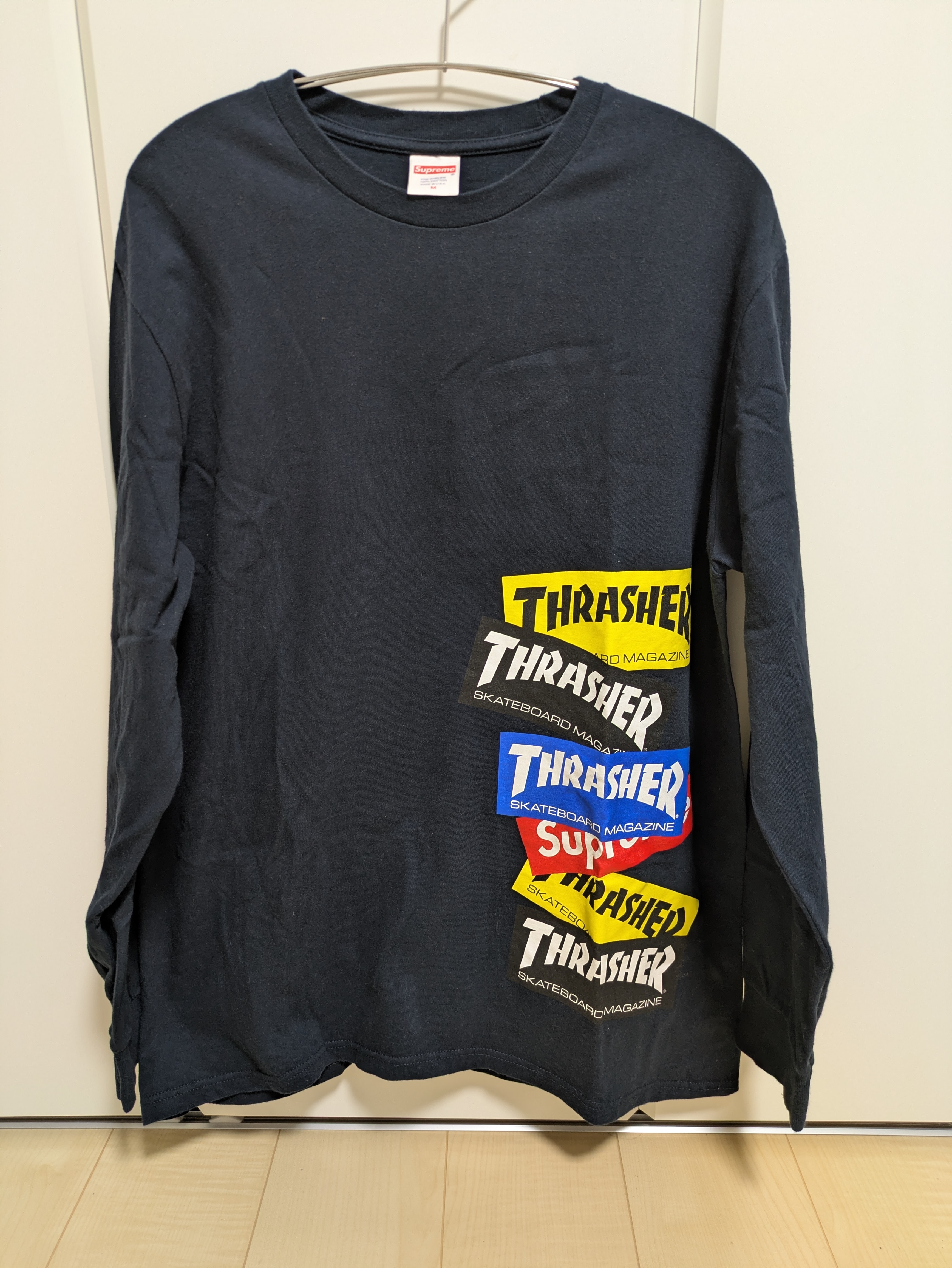 シュプリーム スラッシャー マルチ ロゴ L/S Tシャツ "ネイビー"