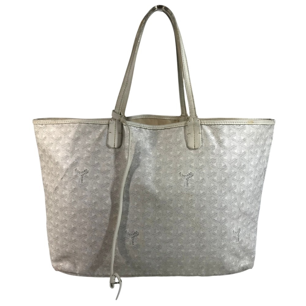 ゴヤール GOYARD サンルイPM サンルイ PM 肩掛け ロゴ ショルダーバッグ トートバッグ PVC/レザー ホワイト