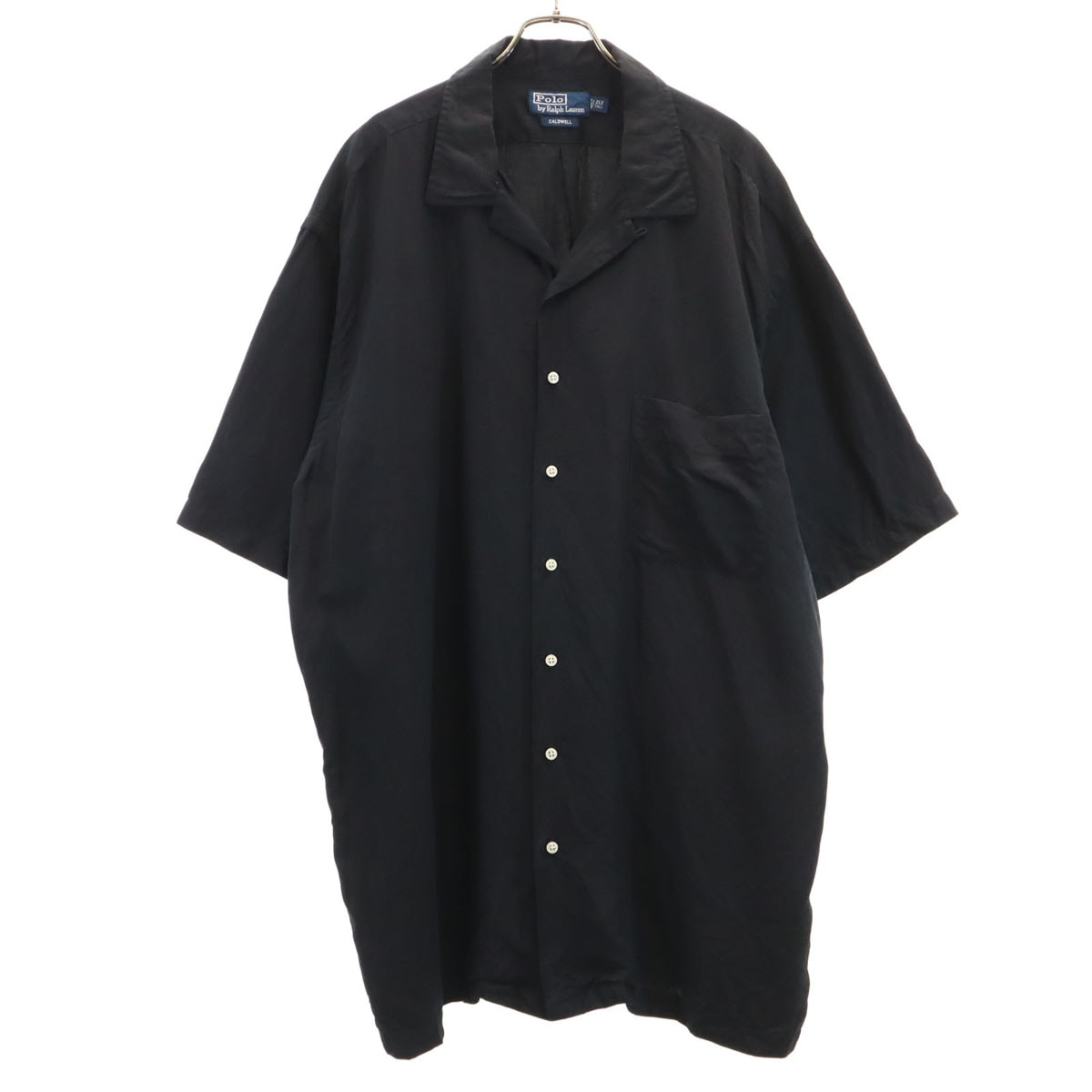 Polo by Ralph Lauren ポロバイラルフローレン シルクブレンド 半袖 オープンカラーシャツ 2LT ブラック ビッグサイズ