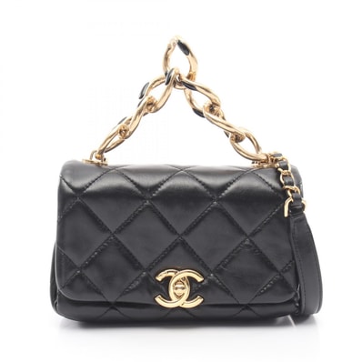 シャネル CHANEL マトラッセ 2WAY ショルダーバッグ バッグ ラムスキン(羊革) レディース ブラック系 【中古】