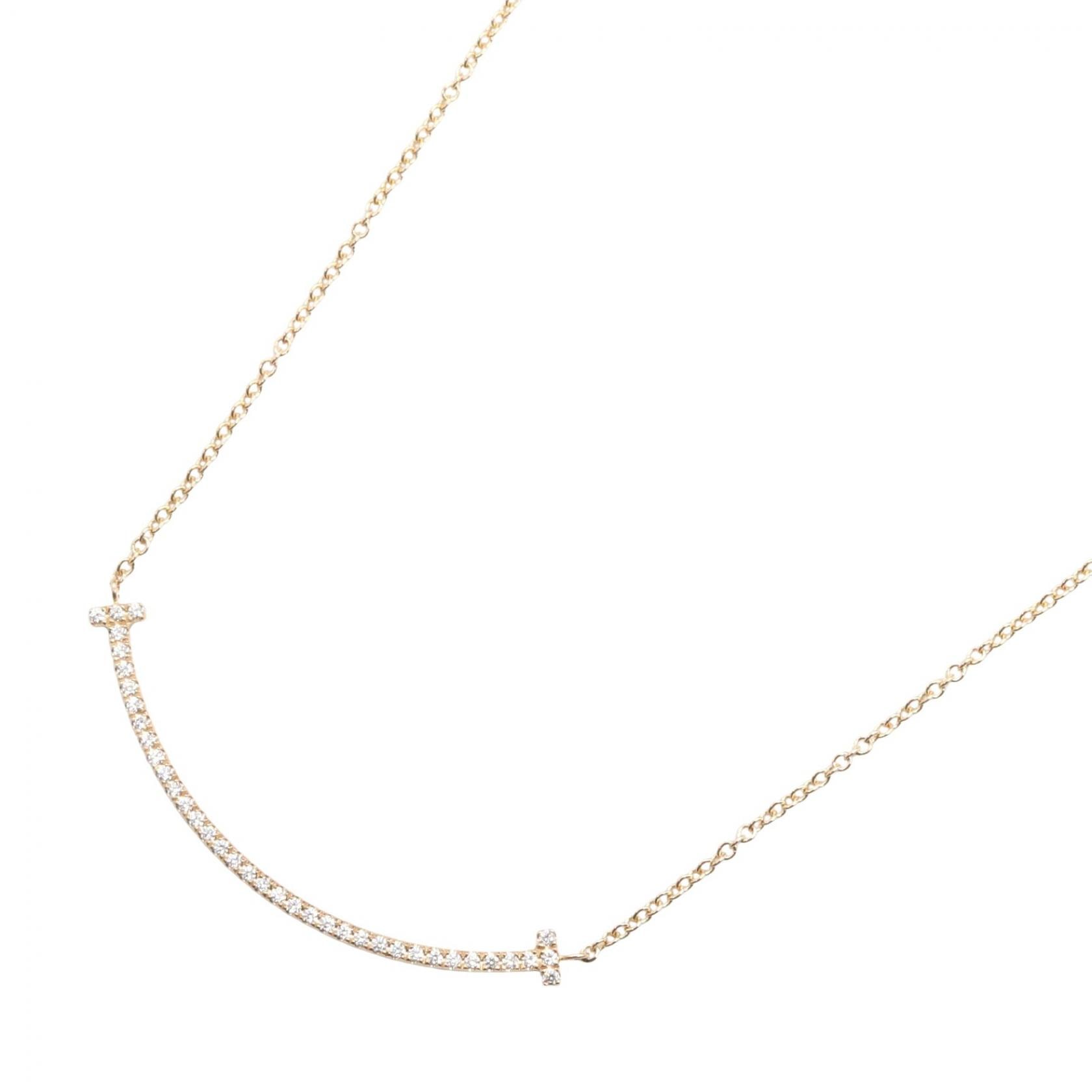 ティファニー TIFFANY&CO Tスマイル スモール ダイヤ ネックレス ネックレス ジュエリー K18PG(ピンクゴールド) ダイヤモンド レディース ゴールド系 / クリア系 63058815 【中古】