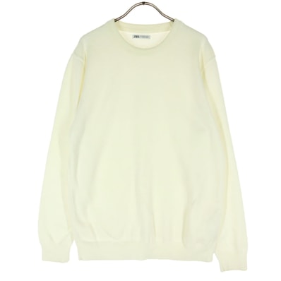 ZARA ザラ 長袖 クルーネック トレーナー M ホワイト