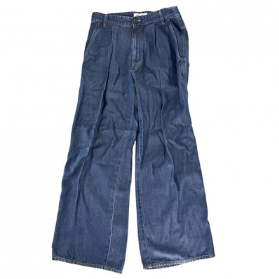 MIUMIU ミュウミュウ デニムパンツ バックロゴ ボトム アパレル 服 38 インディゴ リヨセル レディース【中古品】