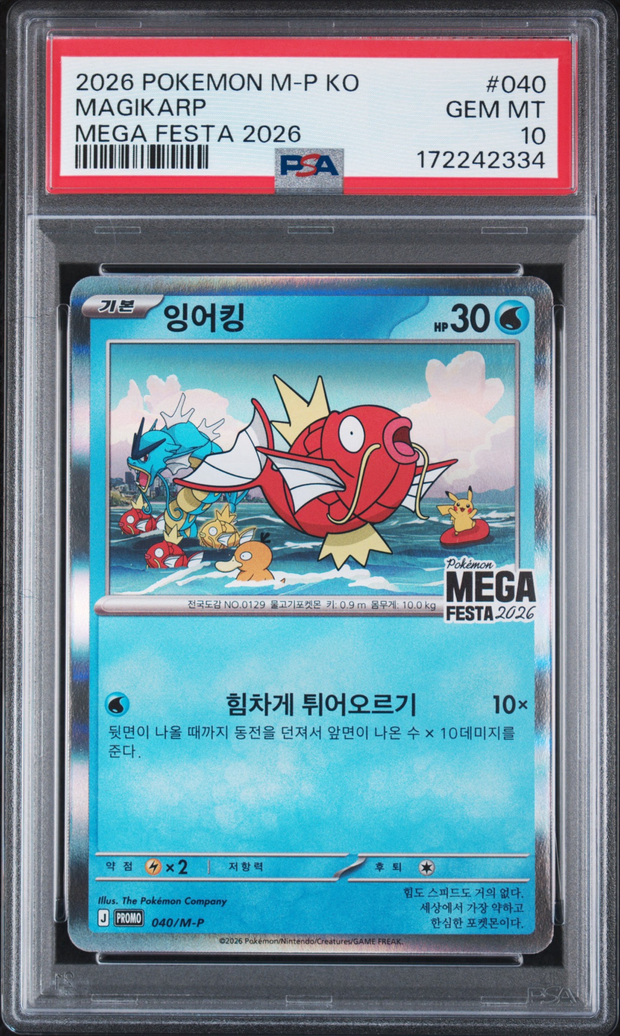 コイキング プロモ [040/M-P]【韓国語版】(プロモーションカード「ポケモン メガフェスタ2026 プロモカードパック」)