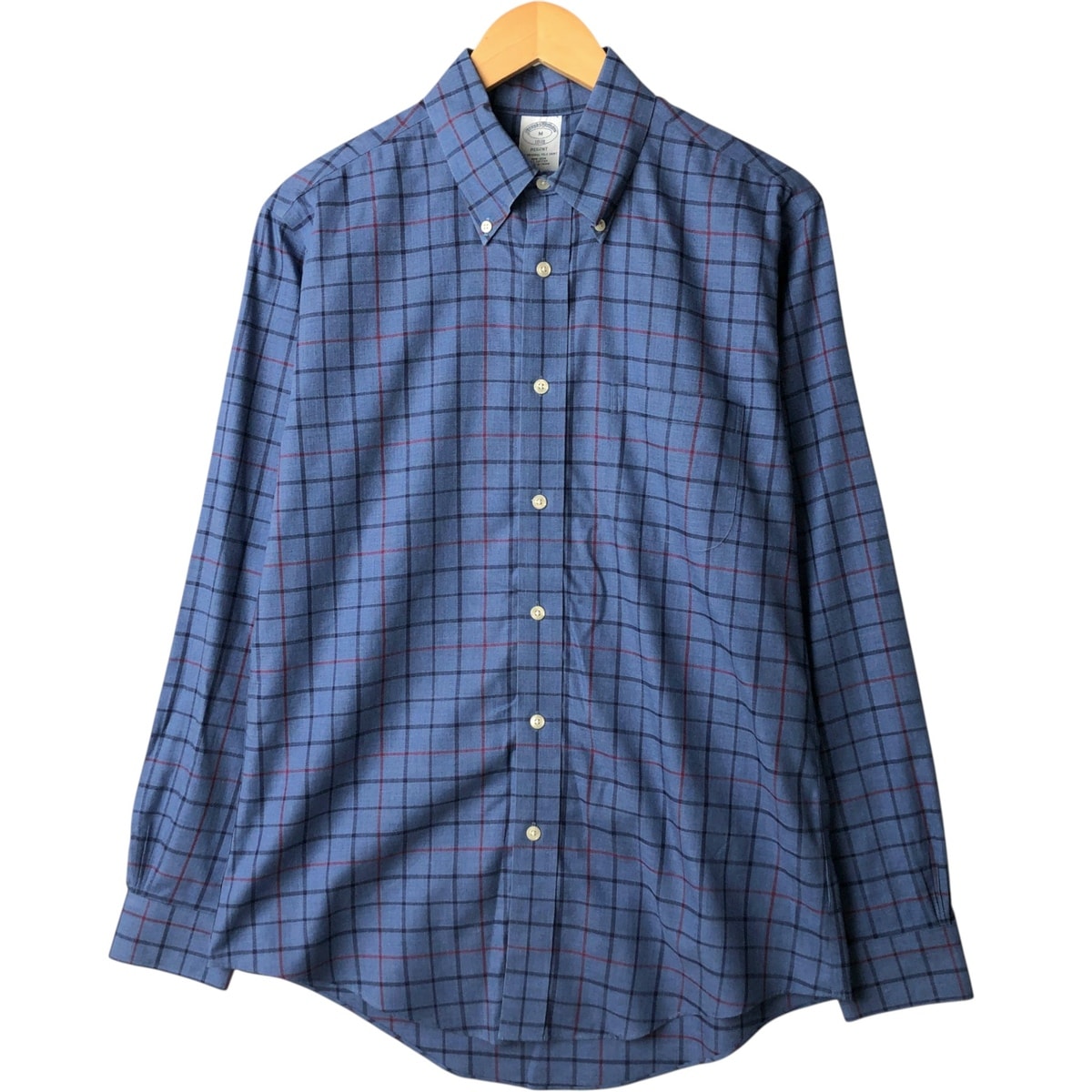 古着 ブルックスブラザーズ Brooks Brothers 1818 長袖 ボタンダウンチェックシャツ メンズM相当/eaa594536