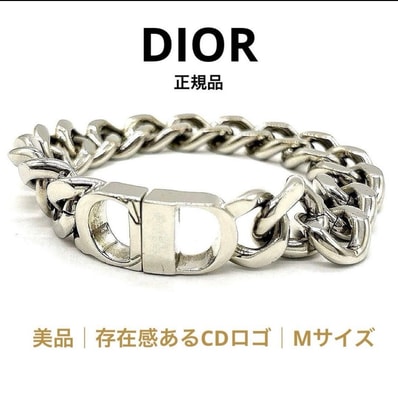 【大人気】DIOR ディオール CD ICON チェーンブレスレット シルバー 喜平 美品 正規品 ブランド ブレスレット M チェーンリンク CDロゴ