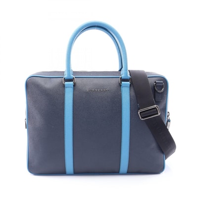 バーバリー BURBERRY 2WAY ビジネスバッグ バッグ レザー メンズ ネイビー系 / ブルー系 【中古】