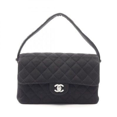 シャネル CHANEL マトラッセ Wフェイス ハンドバッグ バッグ コットン レディース ブラック系 【中古】