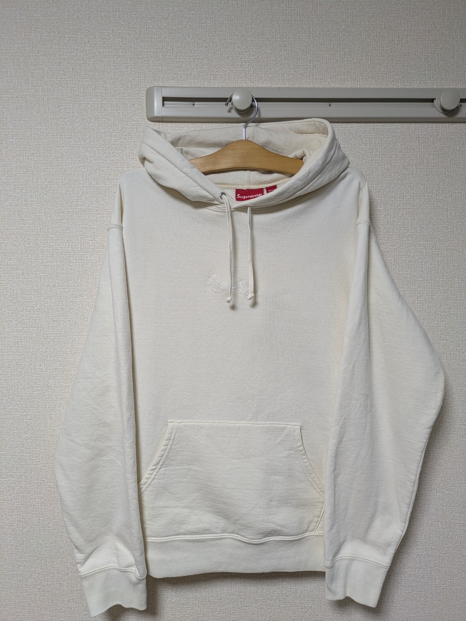 Supreme Tag Logo Hooded Sweatshirt "Natural"
