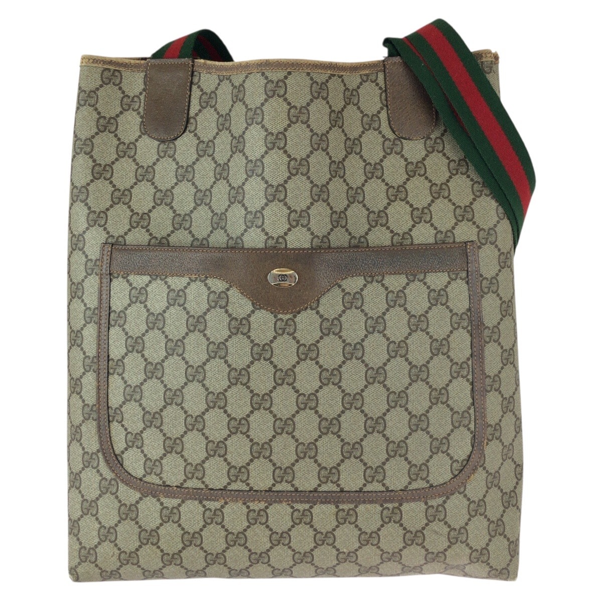 GUCCI グッチ ヴィンテージ オールドグッチ シェリーライン ベージュ ブラウン GGスプリームキャンバス トートバッグ ショルダーバッグ 600714 【中古】