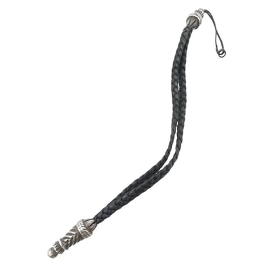 Chrome Hearts Phone Strap Large Bolo Tip Leather Braid "Black"