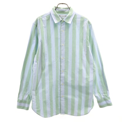 ZARA ザラ ストライプ柄 長袖 オックスフォードシャツ L 水色