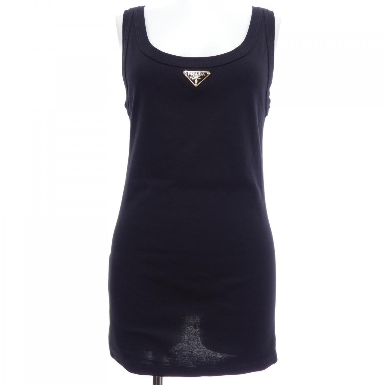 プラダ PRADA トライアングルロゴ リブニット ジャージー タンクトップ 39546X S222 10Z0 タンクトップ