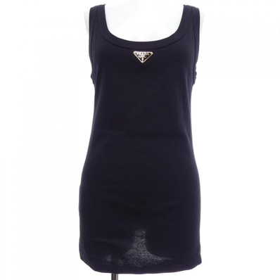 プラダ PRADA トライアングルロゴ リブニット ジャージー タンクトップ 39546X S222 10Z0 タンクトップ