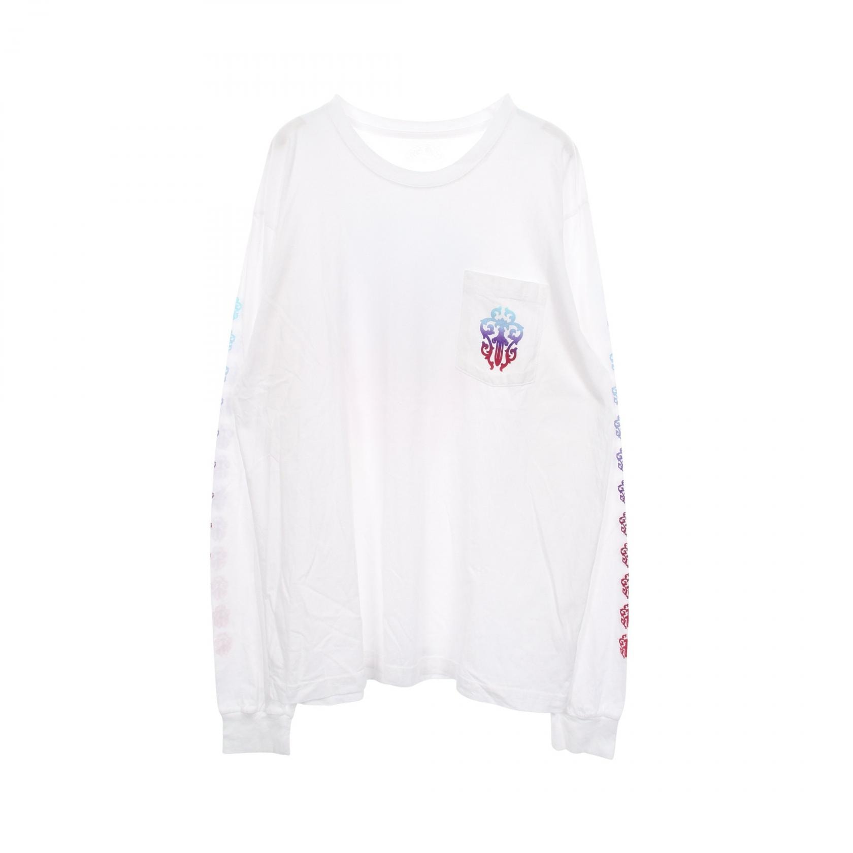 クロムハーツ CHROME HEARTS グラデーションホースシュー ヴァインダガー 長袖Tシャツ 衣料品 トップス コットン メンズ ホワイト系 【中古】