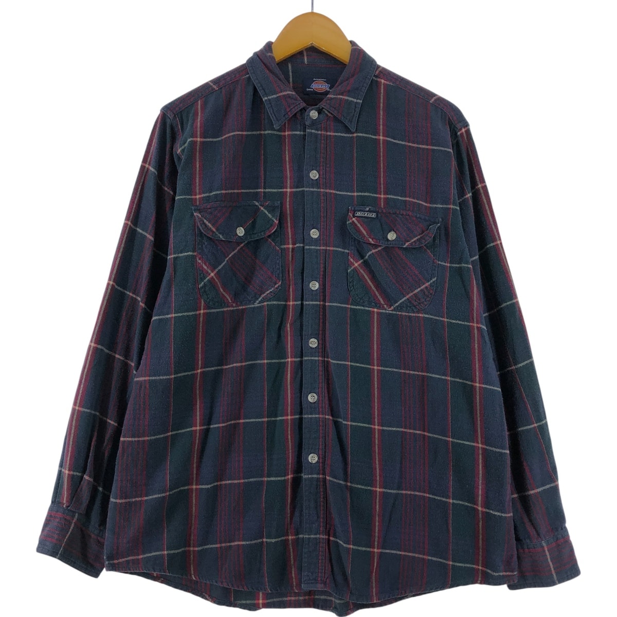 古着 ディッキーズ Dickies 長袖 フランネルチェックシャツ メンズL相当/eaa531148