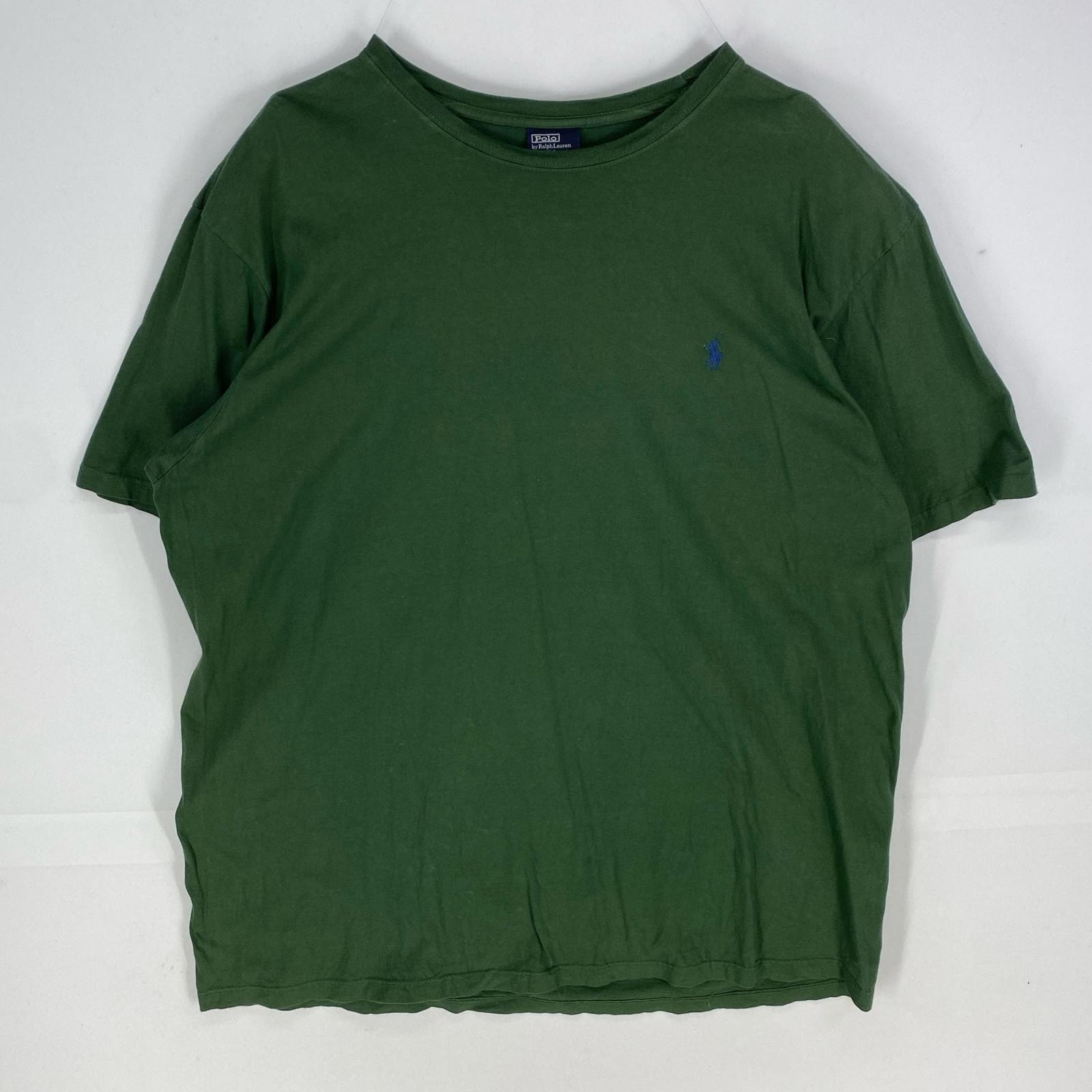 古着 ポロバイラルフローレン Polo by Ralph Lauren 半袖Tシャツ ワンポイント クルーネック ショートスリーブ 2XL  グリーン系 メンズ