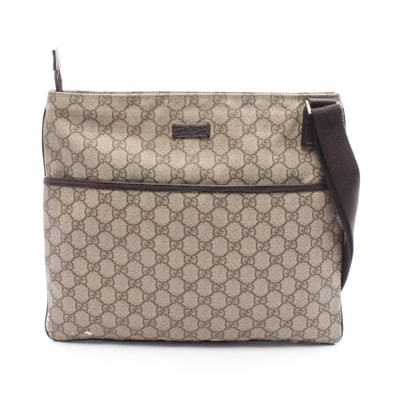 グッチ GUCCI GGプラス ショルダーバッグ バッグ PVCコーティングキャンバス レザー レディース ベージュ系 / ブラウン系 141198 【中古】