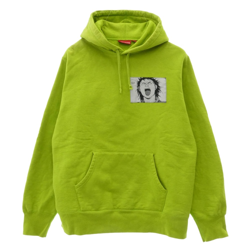 Supreme シュプリーム パーカー 17AW AKIRA アキラ Patches Hooded Sweatshirt パッチ フーデッド スウェットシャツ プルオーバー パーカー フーディー ネオングリーン系 L【中古】