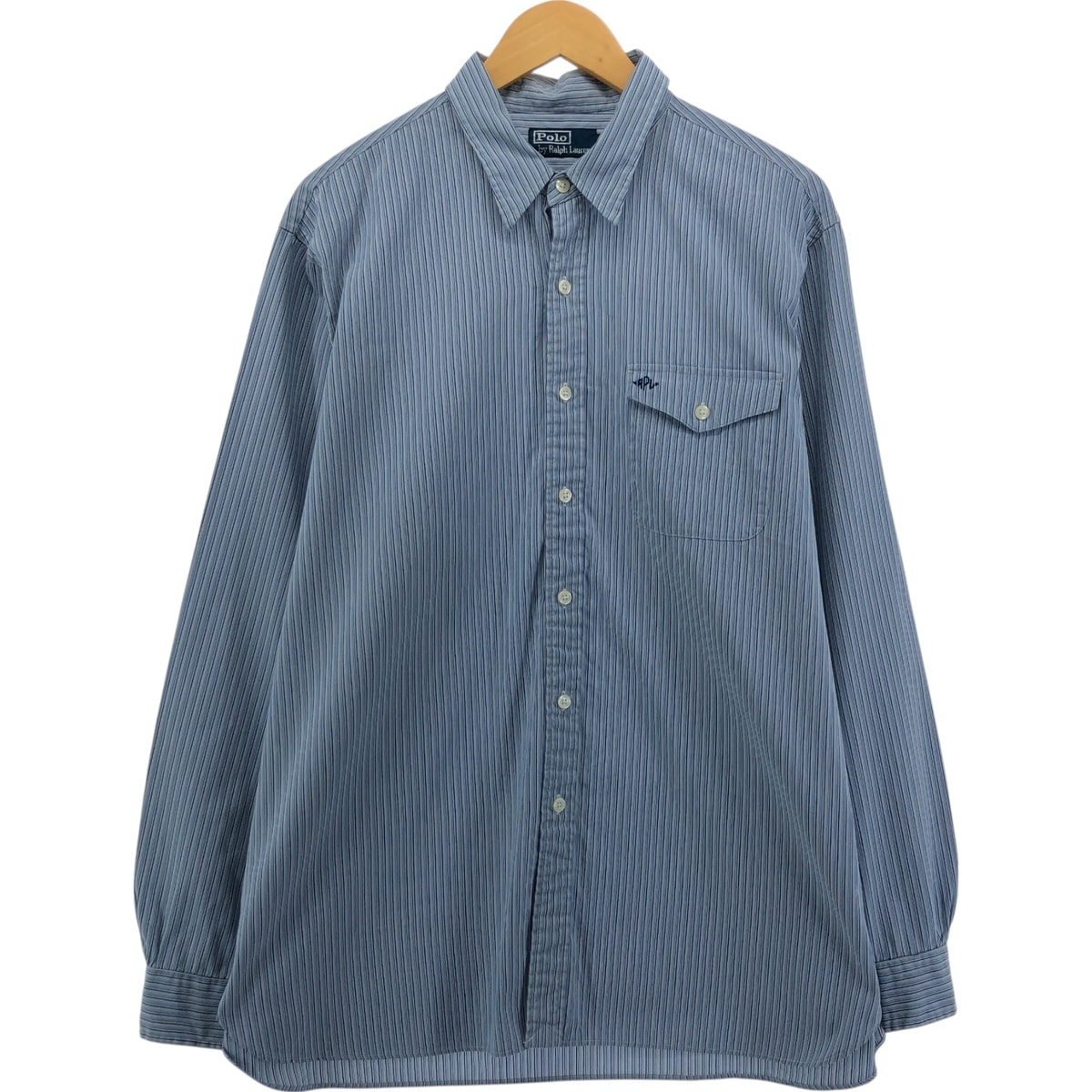 古着 ラルフローレン Ralph Lauren POLO by Ralph Lauren 長袖 ストライプシャツ メンズXL相当/eaa550423