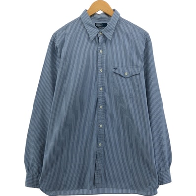 古着 ラルフローレン Ralph Lauren POLO by Ralph Lauren 長袖 ストライプシャツ メンズXL相当/eaa550423