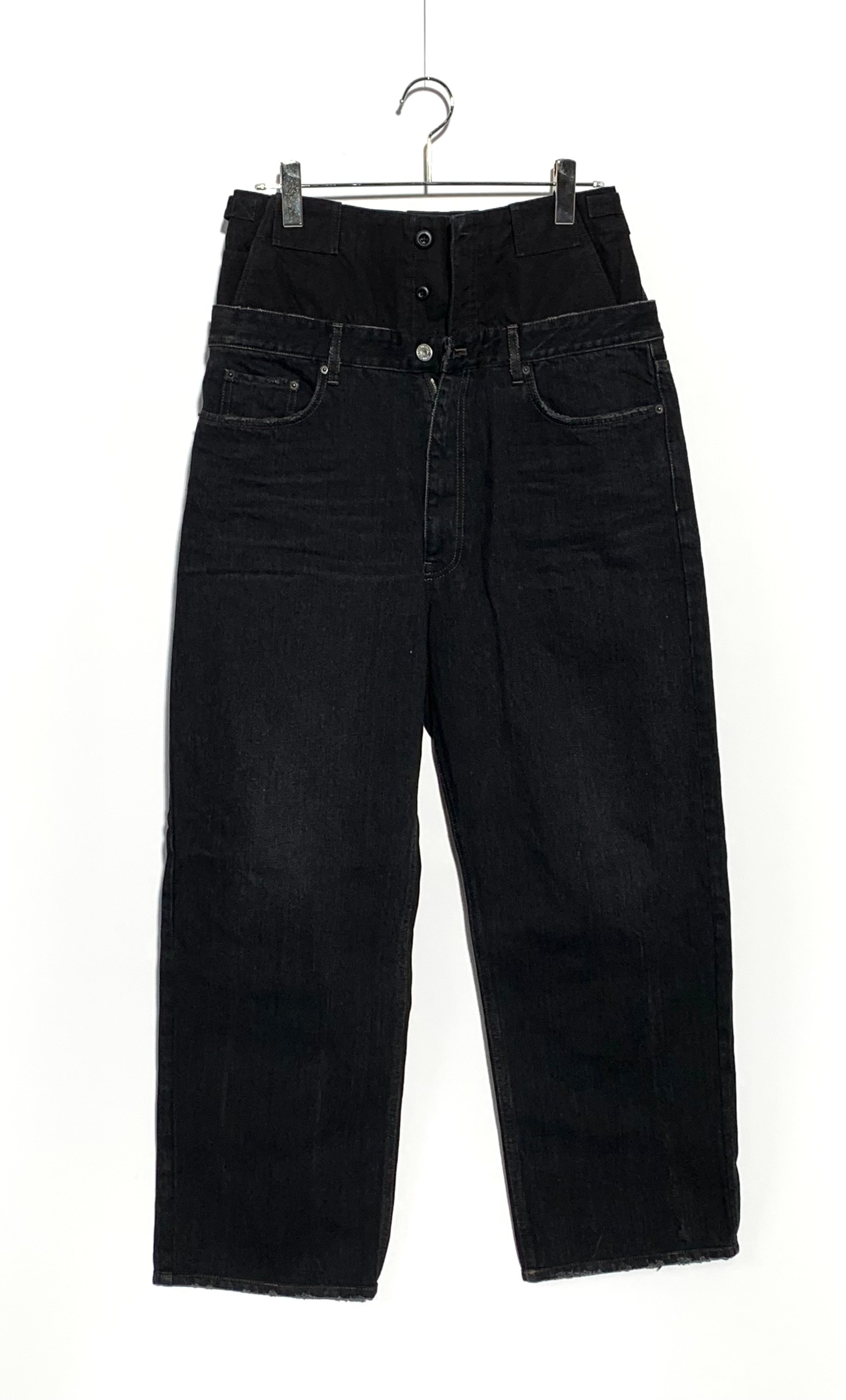 BALENCIAGA Layered Wide Denim Pants