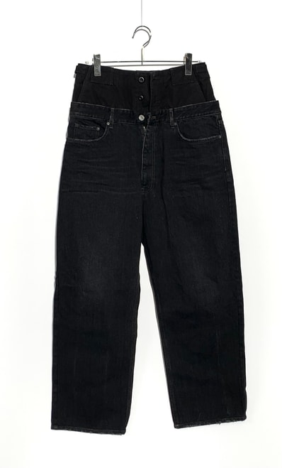 BALENCIAGA Layered Wide Denim Pants