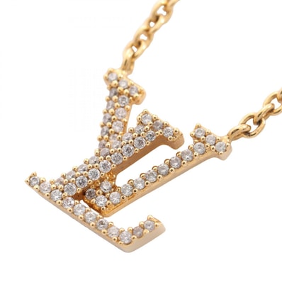 ルイ・ヴィトン LOUIS VUITTON コリエ LV アイコニック ネックレス ジュエリー GP(ゴールドメッキ) ラインストーン レディース ゴールド系 / クリア系 M00596 【中古】