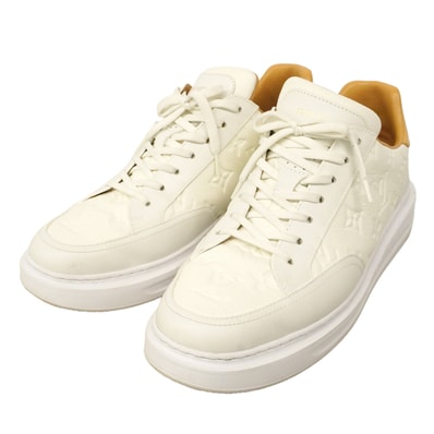 【6aph025】ルイヴィトン スニーカー 7.5 ビバリーヒルズ 1A8V3L レザー ホワイト ブラウン【中古】メンズ