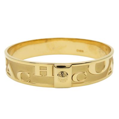 【中古】 コーチ バングル ロゴ メタル ゴールド ブレスレット アクセサリー メッキ レディース 女性 COACH