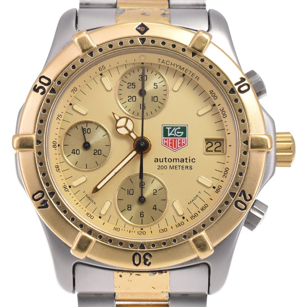 値下 タグホイヤー TAG HEUER 765.406 2000シリーズ クロノグラフ ゴールド 自動巻き メンズ 腕時計 I#147594