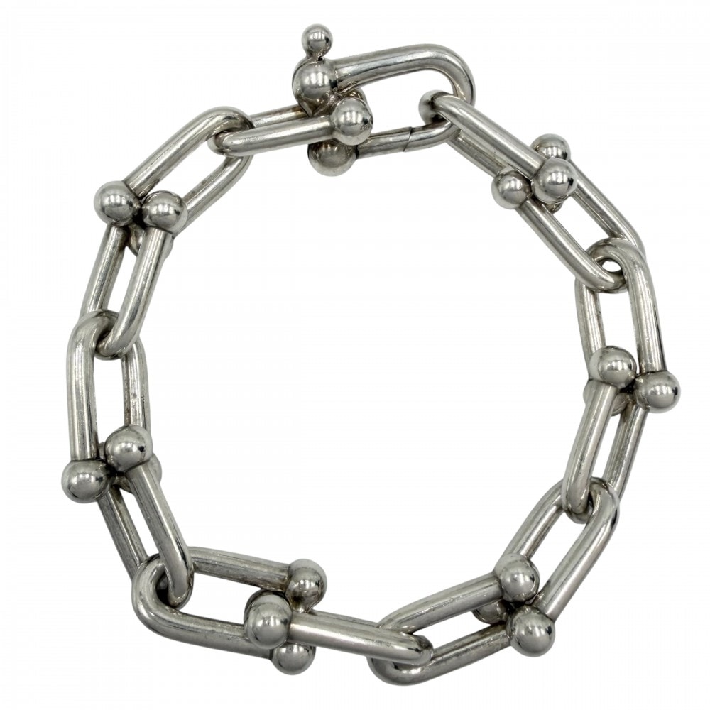 TIFFANY&Co. ティファニー ブレスレット ハードウェア ラージリンクブレスレット アクセサリー ジュエリー メンズ レディース 男女兼用 シルバー925    ユニセックス 約63.3g【中古品】