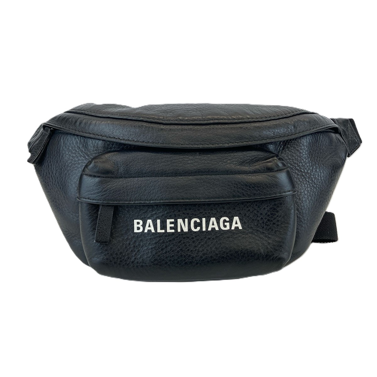 BALENCIAGA バレンシアガ エブリデイ ロゴ ウエストポーチ ベルトバッグ XS ウエストバッグ 579617 レザー ブラック メンズ【中古】