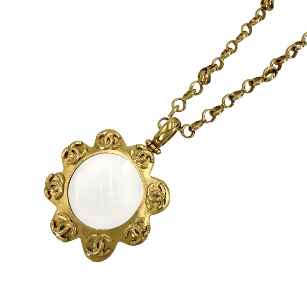 CHANEL シャネル ネックレス ロングネックレス ペンダント ルーペ ココマーク ヴィンテージ アクセサリー GP 96P レディース 約102.4g 1996年【中古品】