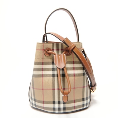 バーバリー BURBERRY ミニ チェック バケットバッグ 2way ハンドバッグ【中古】