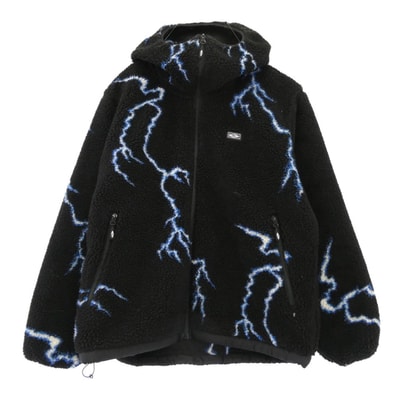 CHALLENGER チャレンジャー ジャケット 25AW CLG-JK 025-12 THUNDERBOLT BOA HOODIE サンダーボルト ボア ジップアップ フーディー ジャケット ブラック系 M【中古】