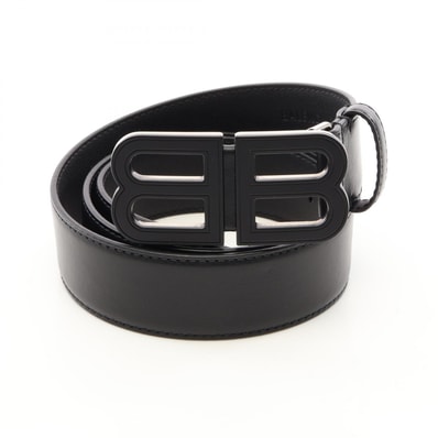 バレンシアガ BALENCIAGA BBロゴ バックル ベルト 衣料品 レザー レディース ブラック系 674171 【中古】