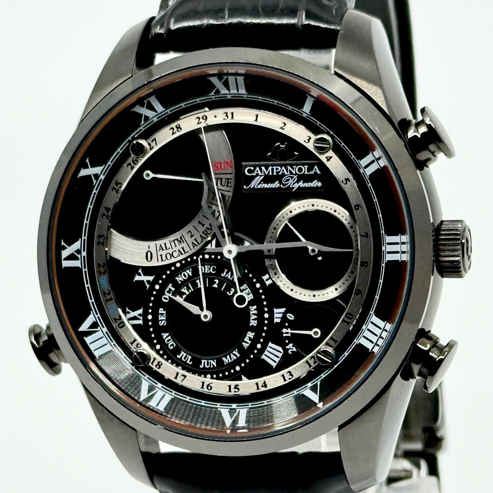 CITIZEN シチズン カンパノラ ミニッツリピー AH7064-01E ブラック QZ メンズ 腕時計 稼働品